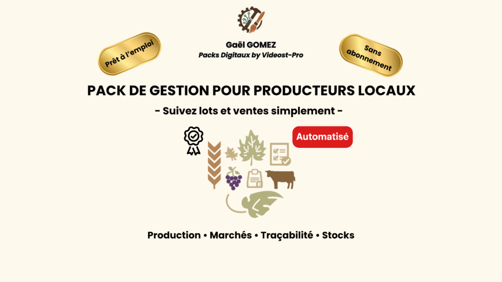 Pack pour prodcteurs locaux Pack Productions Agricoles et Locales